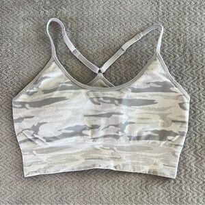💋3/$10💋ProFit Light Grey Camo Padded Y Racerback Seamless Sports Bra Size M